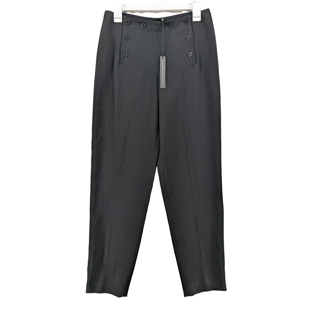 Yansi Fugel Dress Pants 4 Black Office Pant Button Trouser Slacks Workwear Women